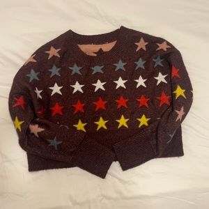 Maroon multicolor star sweater!